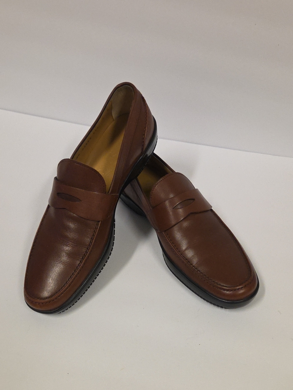 Salvatore Ferragamo Brown Leather Penny Loafers Men's Size 8